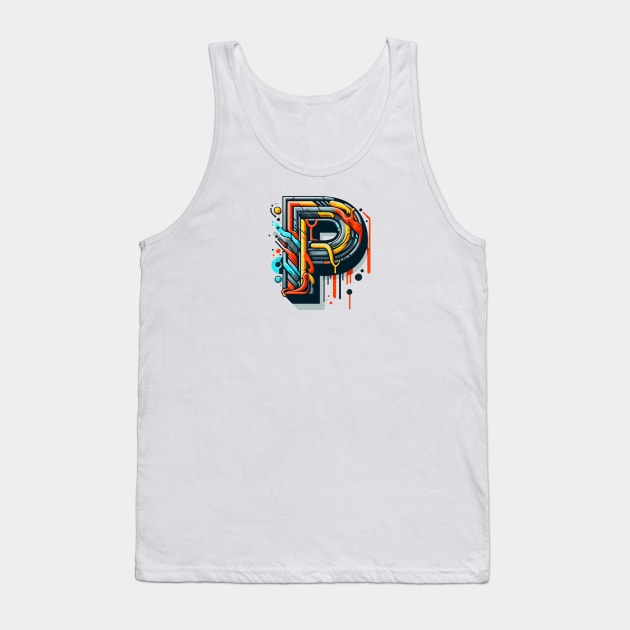 Letter P design graffity style Tank Top by grappict